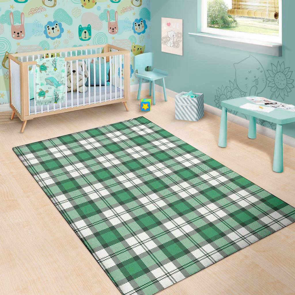 shamrock st patricks day tartan print area rug floor decor 6403