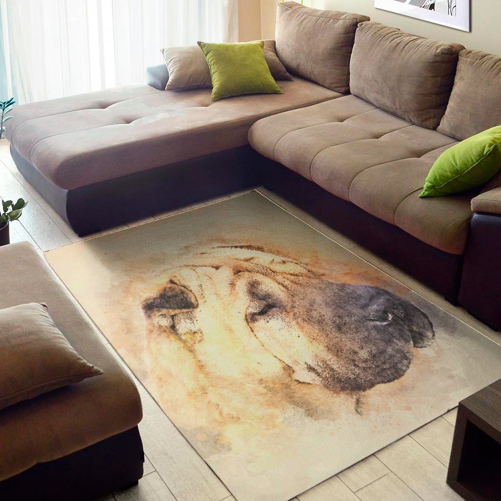 shar pei portrait print area rug floor decor 2689