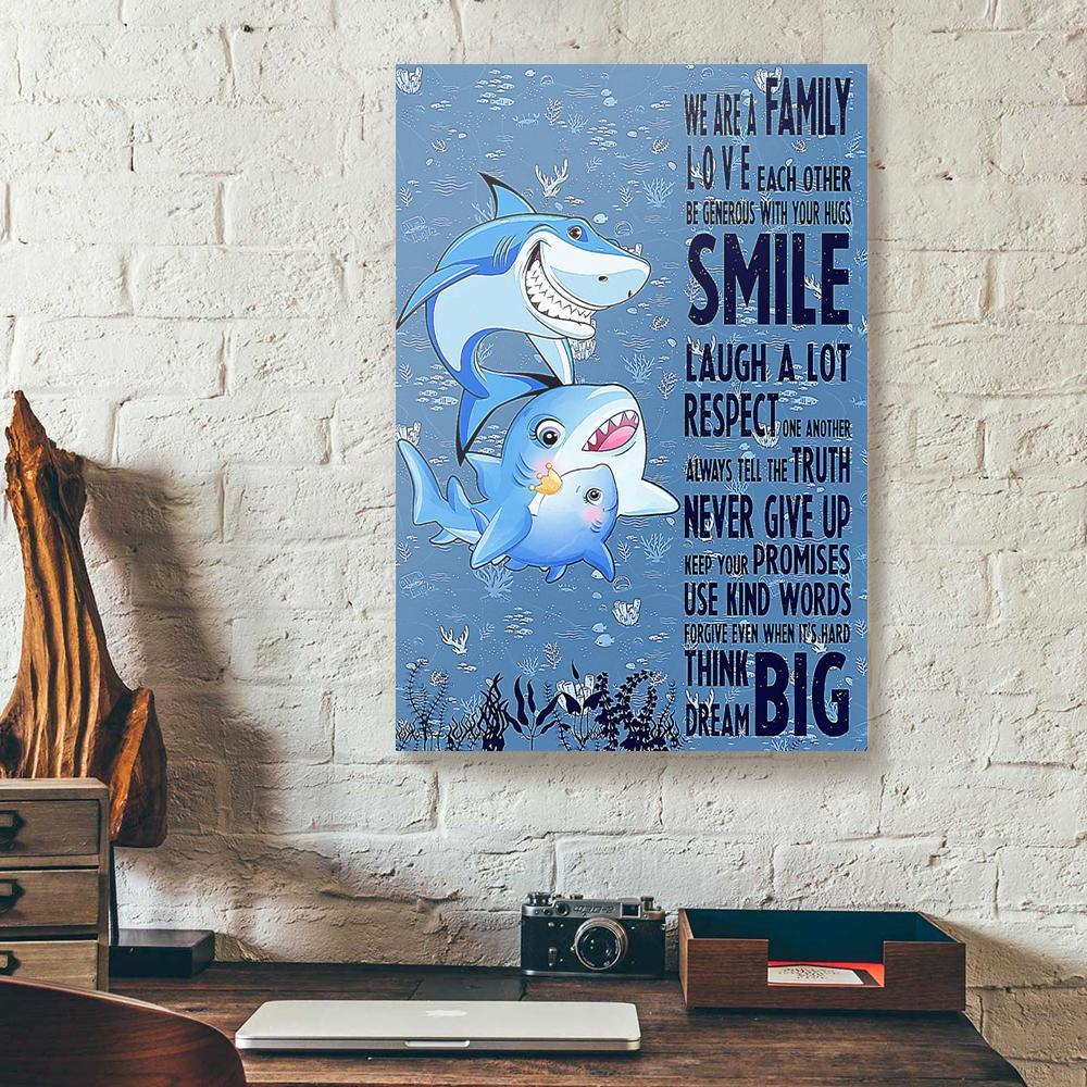 shark canvas prints wall art decor 1109