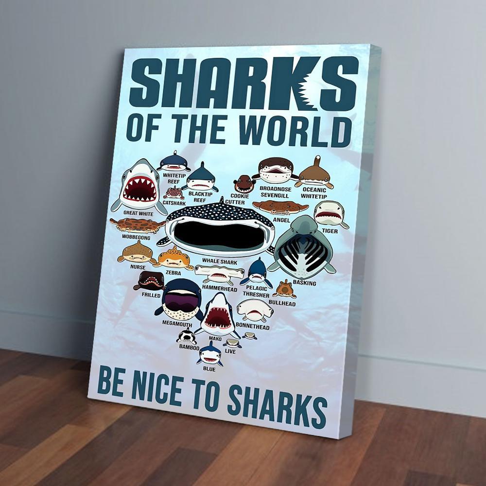 sharks canvas prints wall art decor 3354