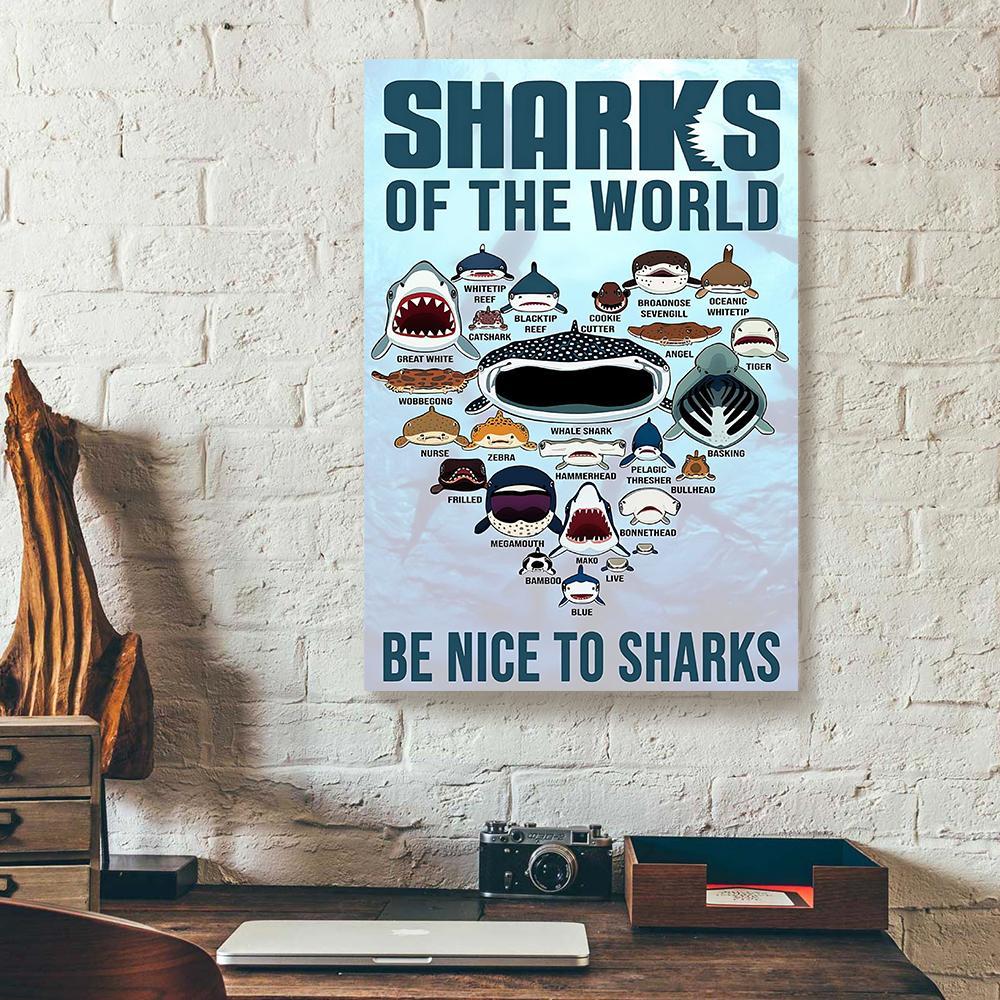sharks canvas prints wall art decor 4960