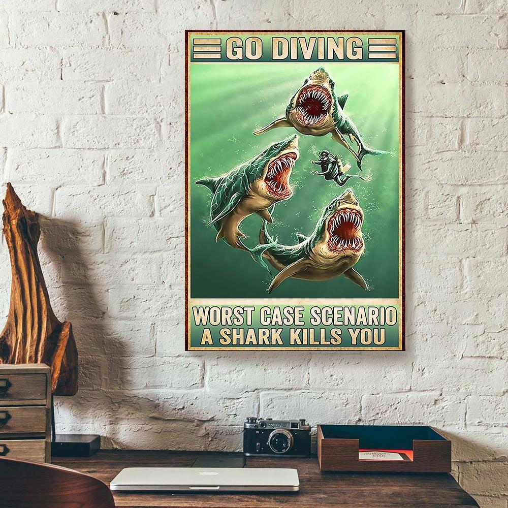 sharp diving canvas prints wall art decor 1801