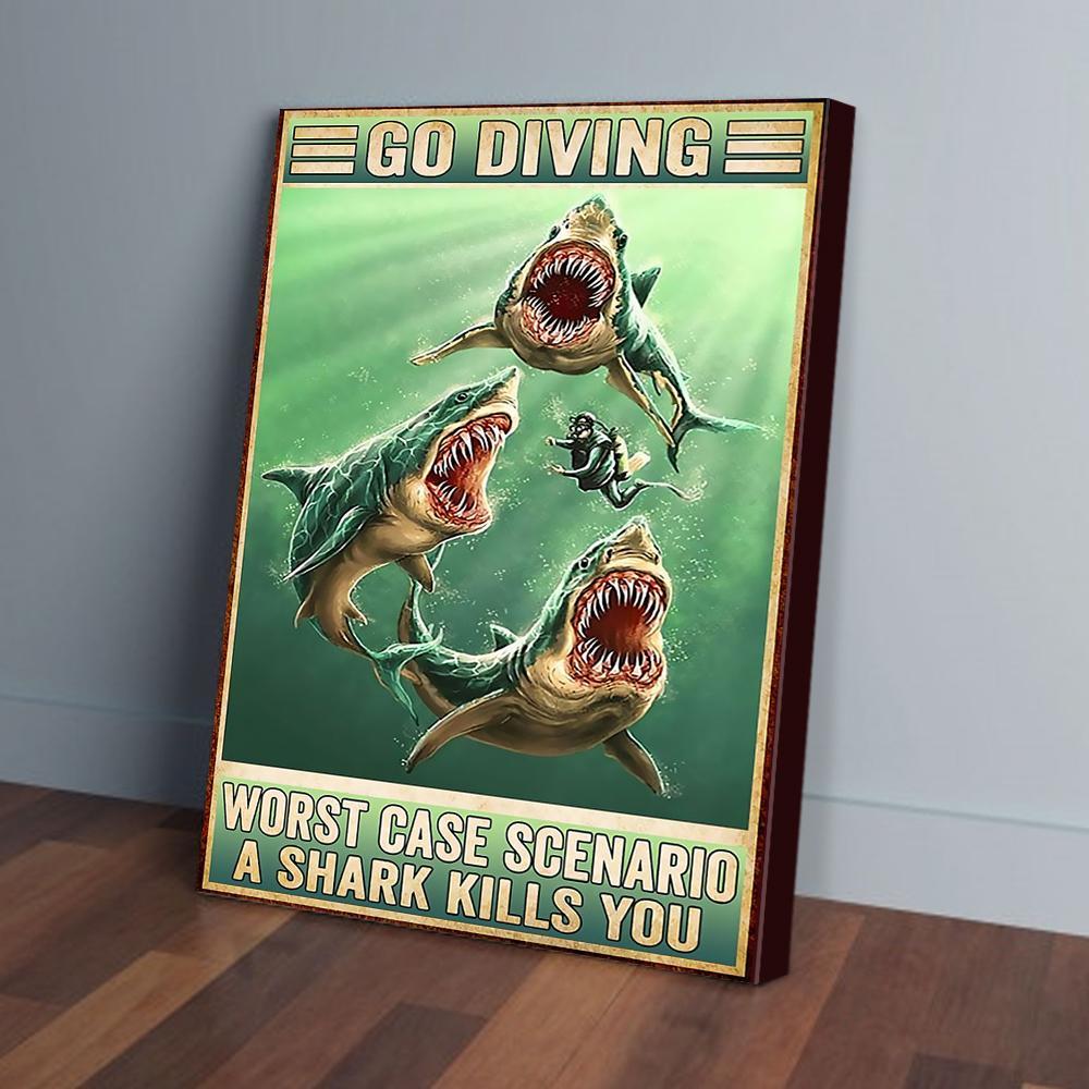 sharp diving canvas prints wall art decor 8865