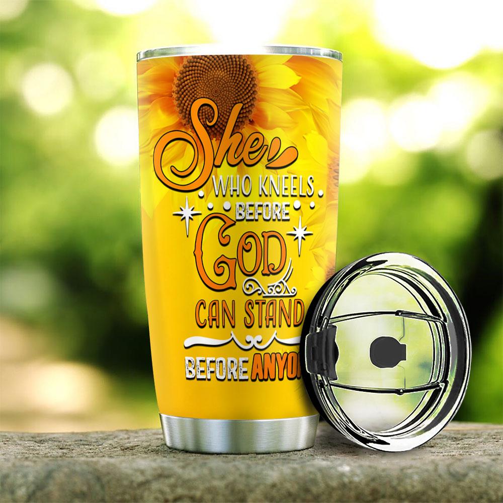 she who kneels before god can stand before anyone afro women black girl african american beautiful woman magic black girl magic black queen stainless steel tumbler 1280