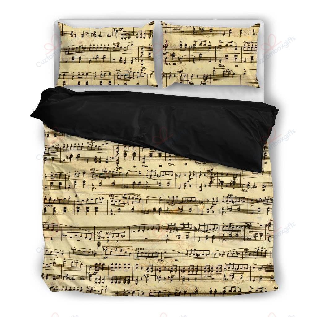 sheet music vintage printed bedding set bedroom decor 6148