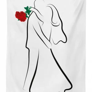 silhouette couple 3d printed tablecloth table decor 4280