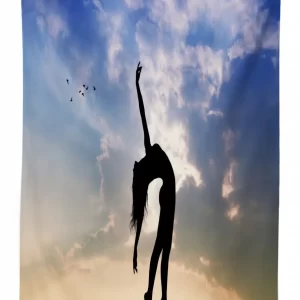 silhouette dancing nature 3d printed tablecloth table decor 4951