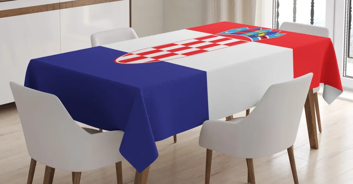 simple design flag print 3d printed tablecloth table decor 7900