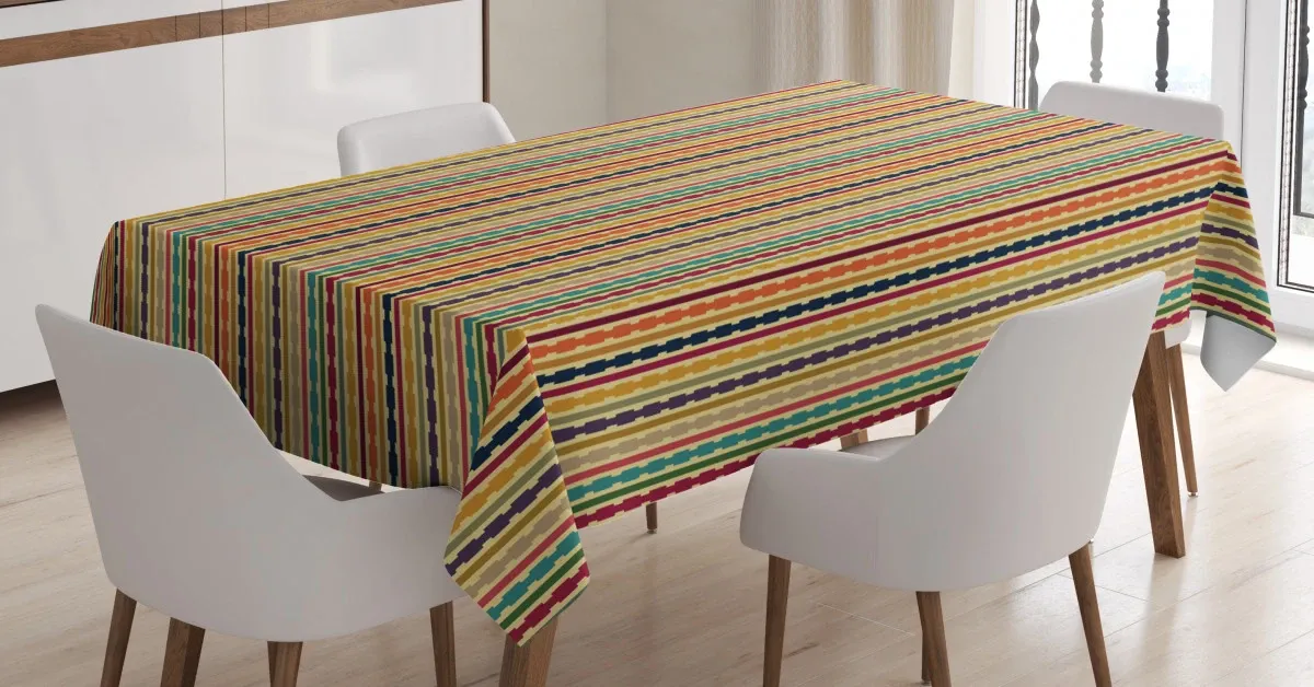 simplistic shape pattern 3d printed tablecloth table decor 3006