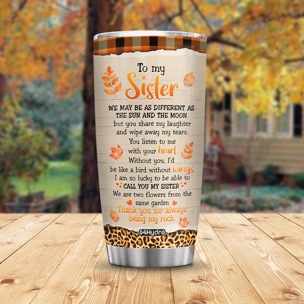sisters forever being my rock customized stainless steel tumbler 1684