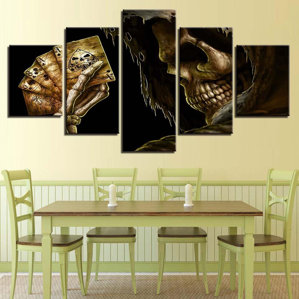 Skeleton Card 1 - Abstract 5 Panel Canvas Art Wall Decor skeleton card 1 abstract 5 panel canvas art wall decor 6048