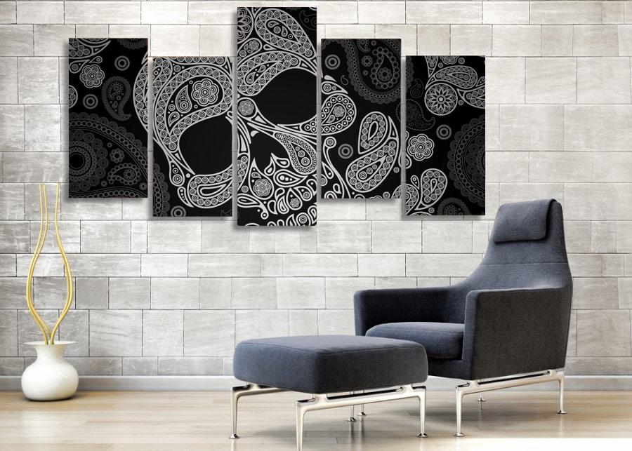 skeleton line pattern abstract 5 panel canvas art wall decor 3742