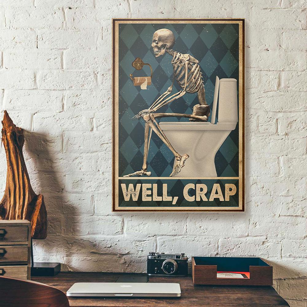 Skeleton On Toilet Canvas Prints - Wall Art Decor skeleton on toilet canvas prints wall art decor 2414