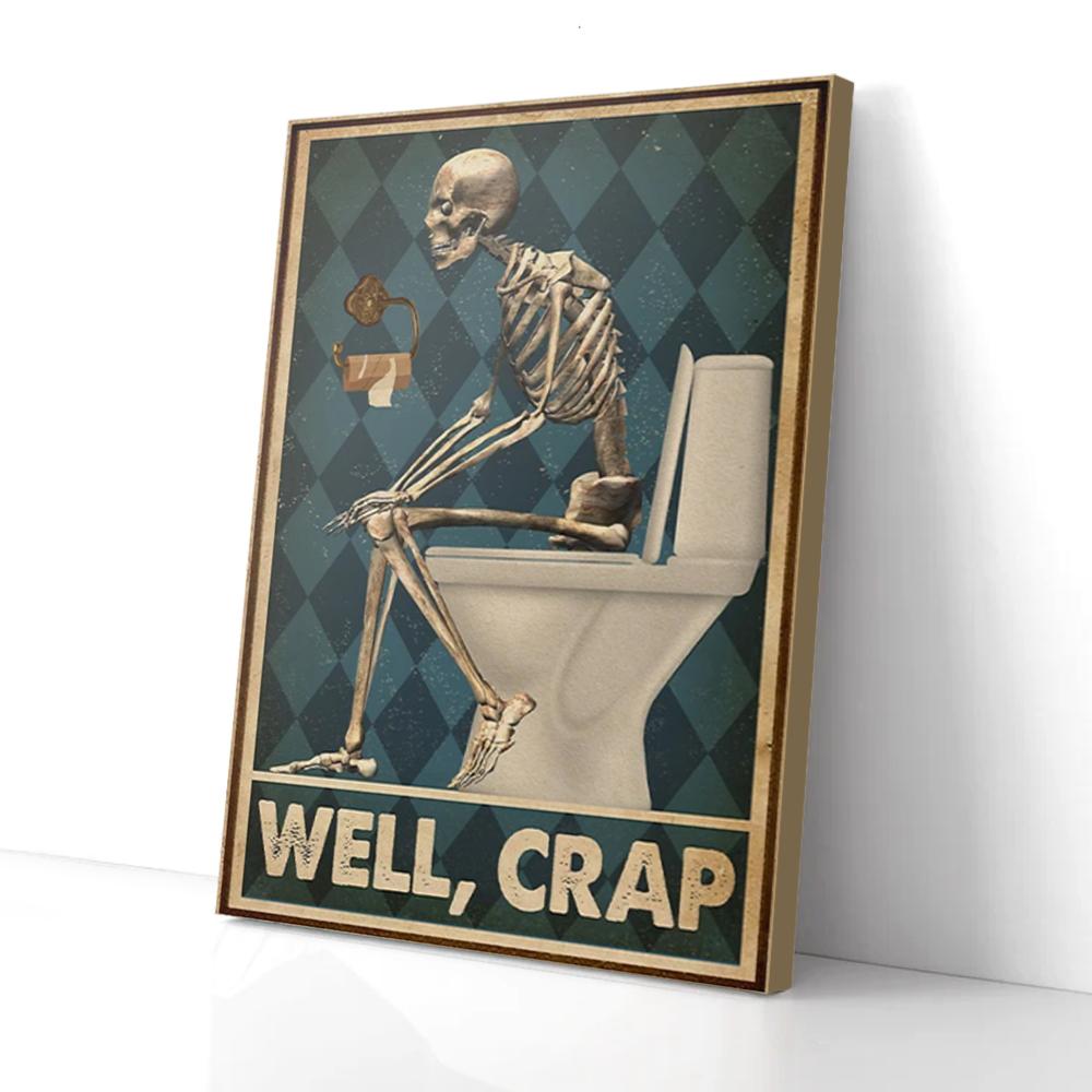 Skeleton On Toilet Canvas Prints - Wall Art Decor skeleton on toilet canvas prints wall art decor 5105