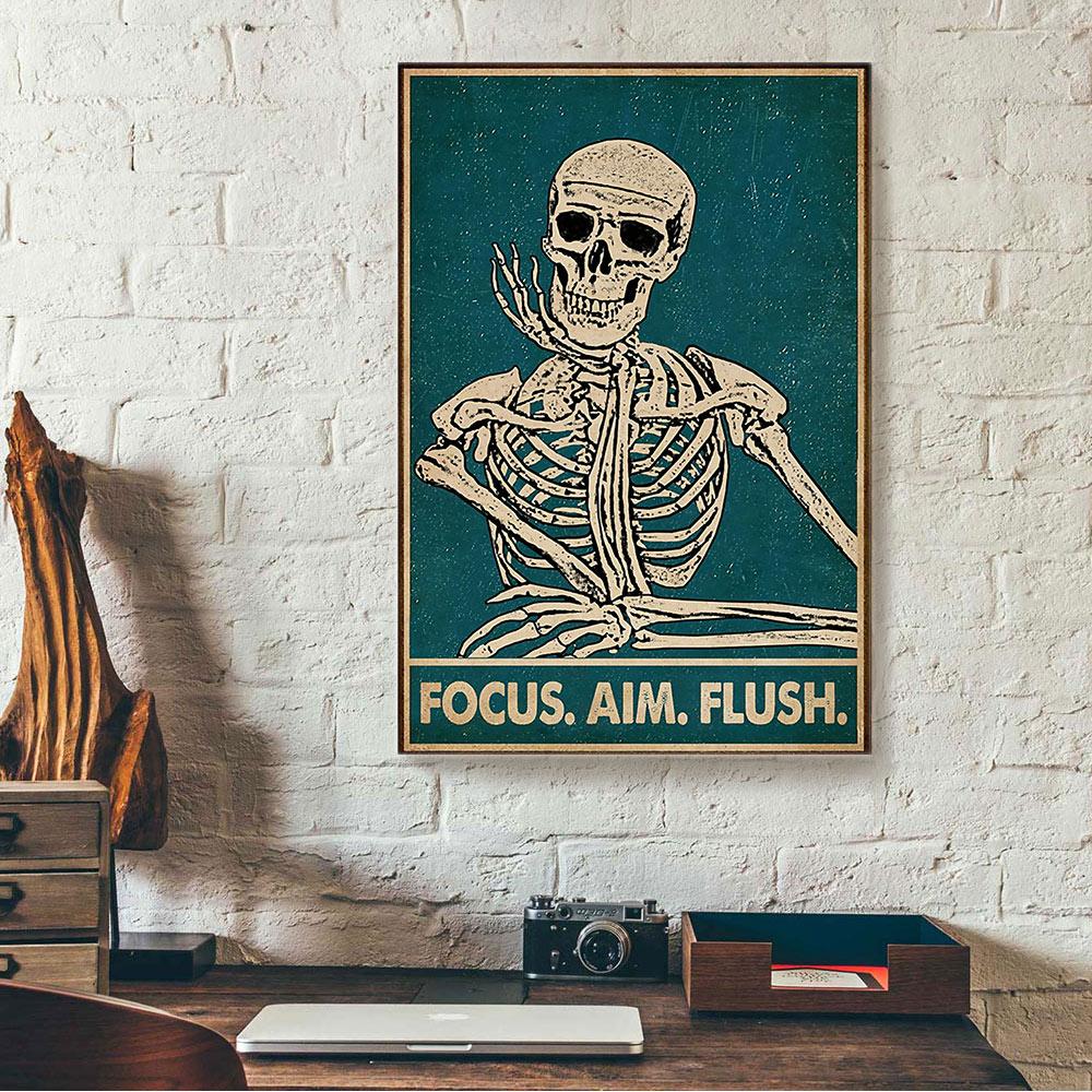 skeleton skull beauty canvas prints wall art decor 7928