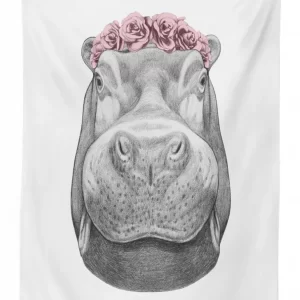 sketch animal portrait 3d printed tablecloth table decor 5007