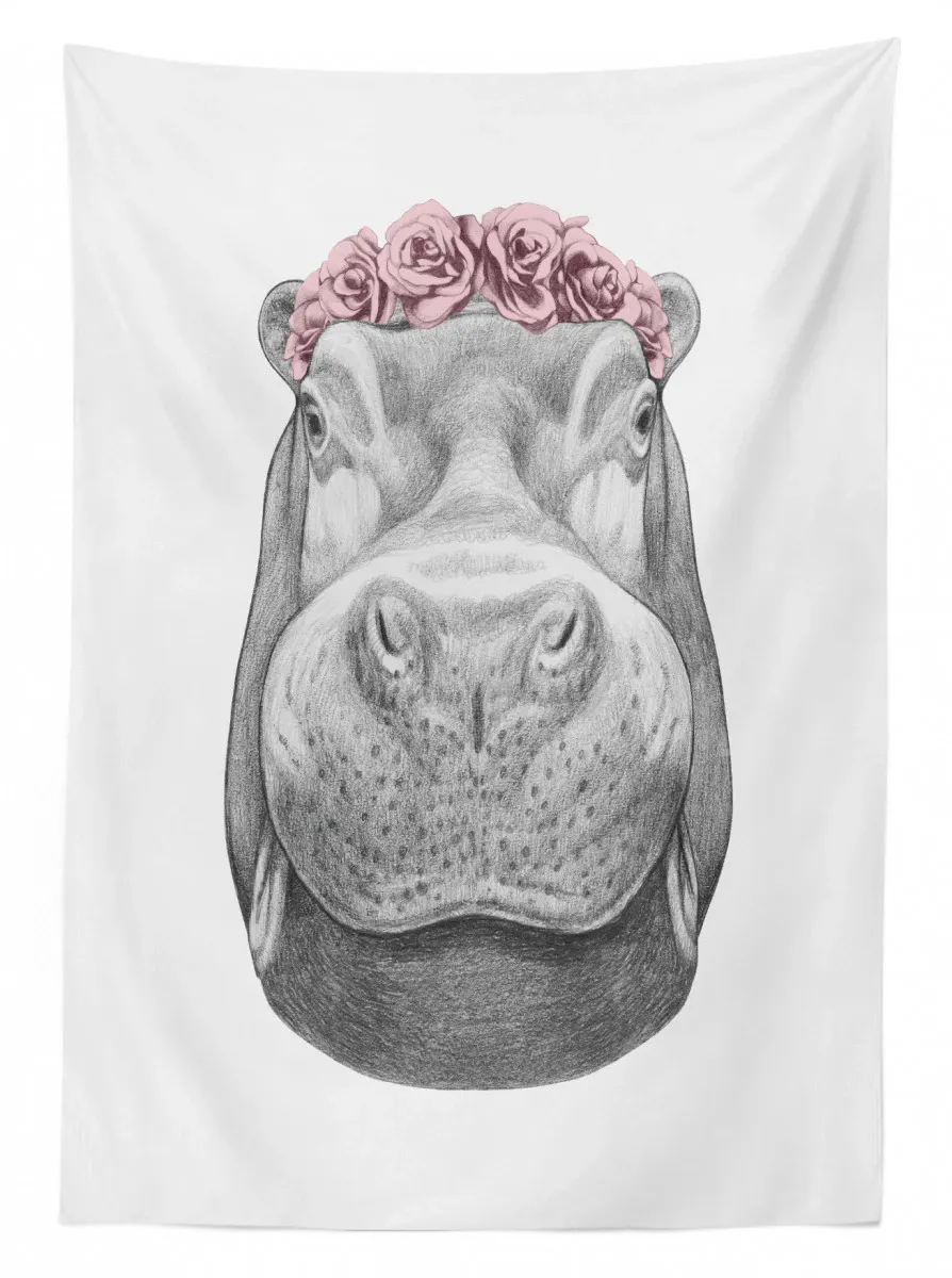 sketch animal portrait 3d printed tablecloth table decor 5007