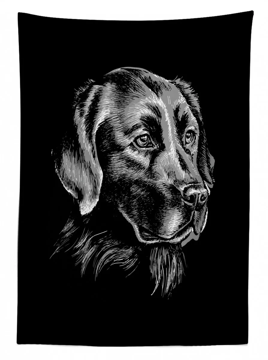 sketch art retriever puppy 3d printed tablecloth table decor 6338