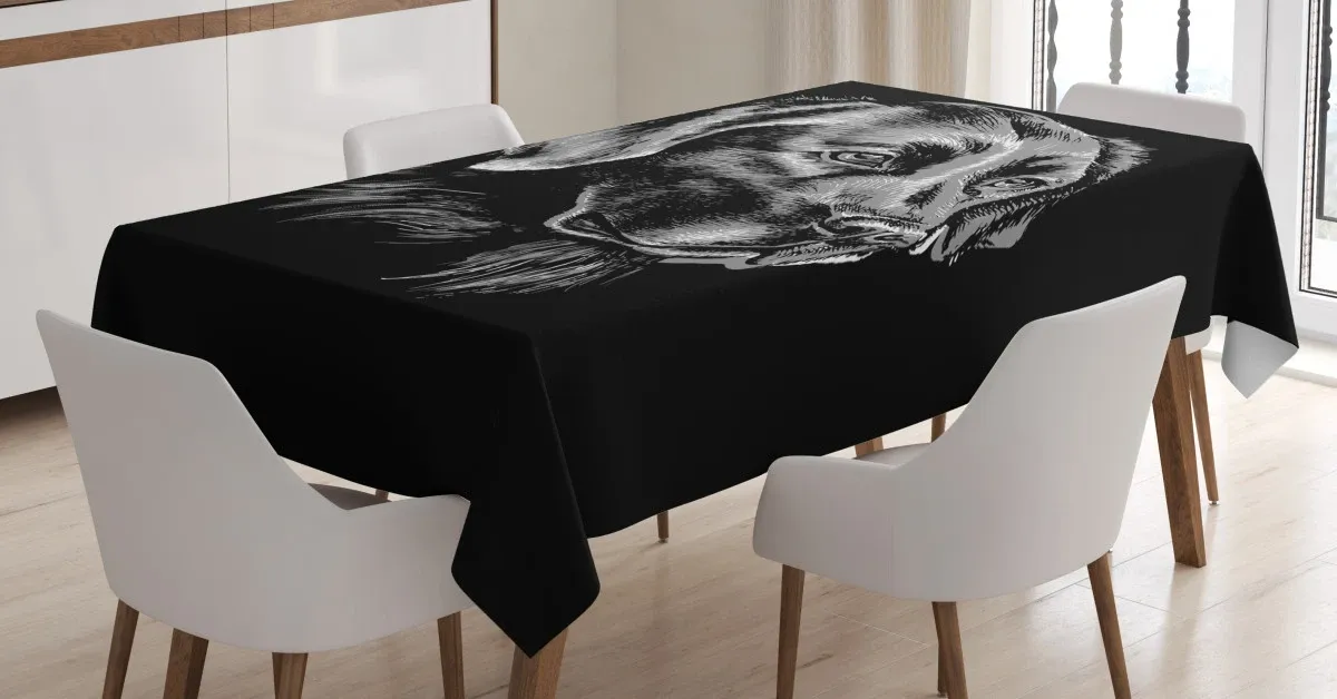 sketch art retriever puppy 3d printed tablecloth table decor 7923