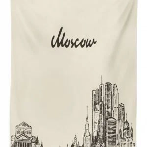 sketch style moscow 3d printed tablecloth table decor 5276