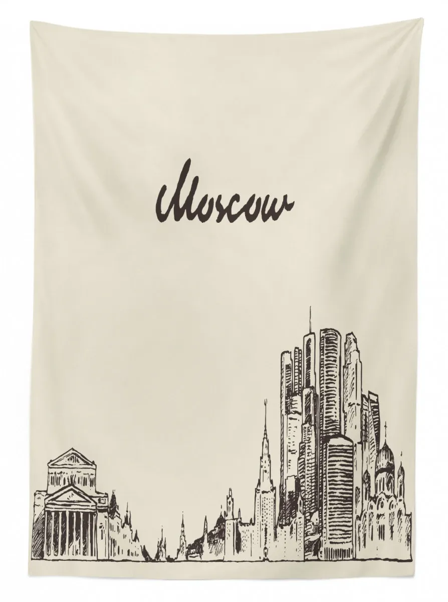 sketch style moscow 3d printed tablecloth table decor 5276