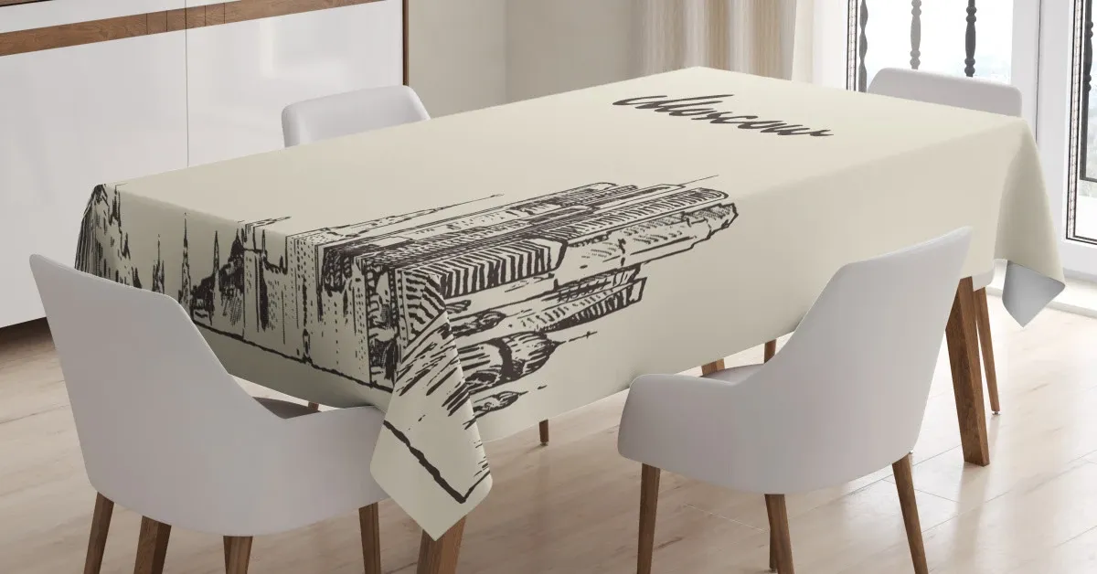 sketch style moscow 3d printed tablecloth table decor 6608