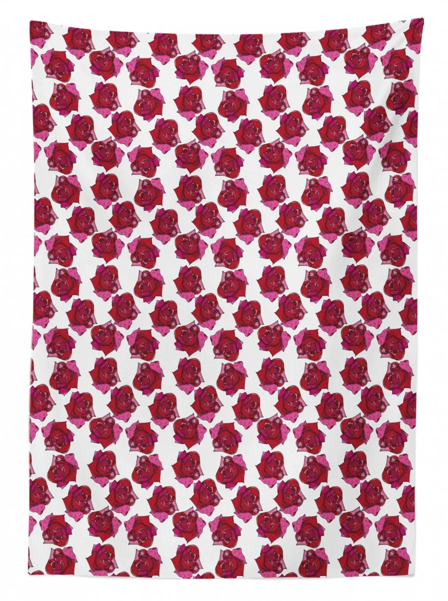 sketchy abstract floral image 3d printed tablecloth table decor 4696