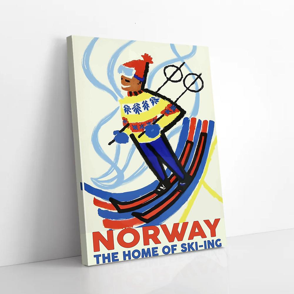 skiing boy canvas prints wall art decor 3849
