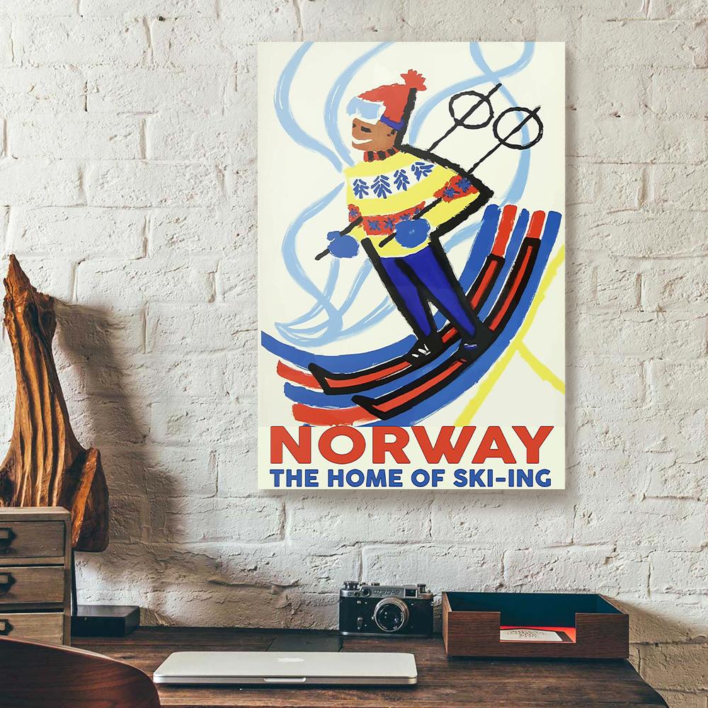 skiing boy canvas prints wall art decor 6092