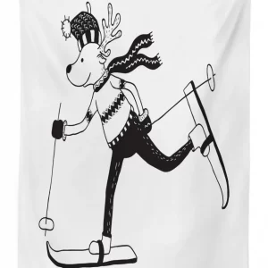 skiing funny reindeer 3d printed tablecloth table decor 5620