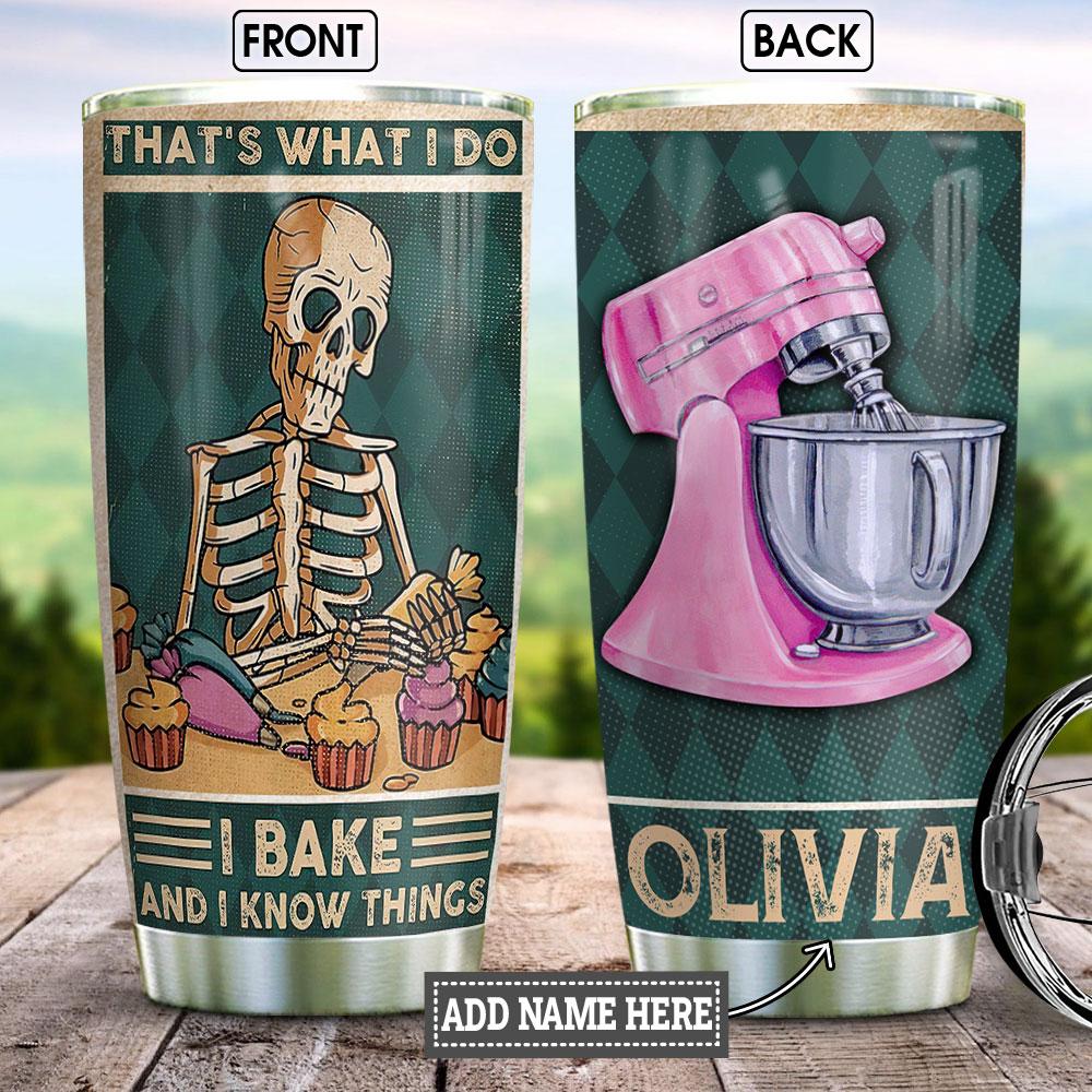 skull baker vintage personalized stainless steel tumbler 3627