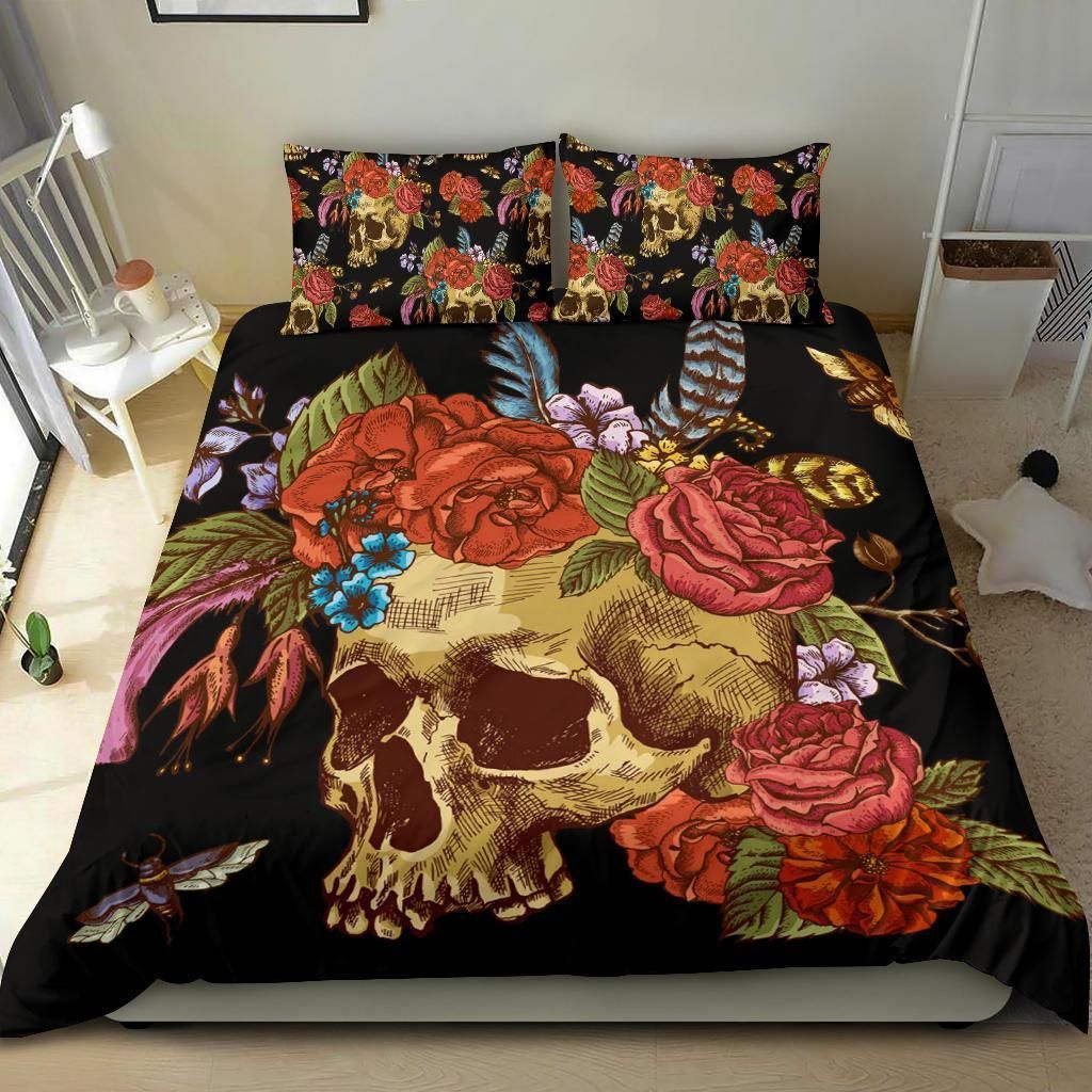 skull cool design comfortable bedding set bedroom decor 8596