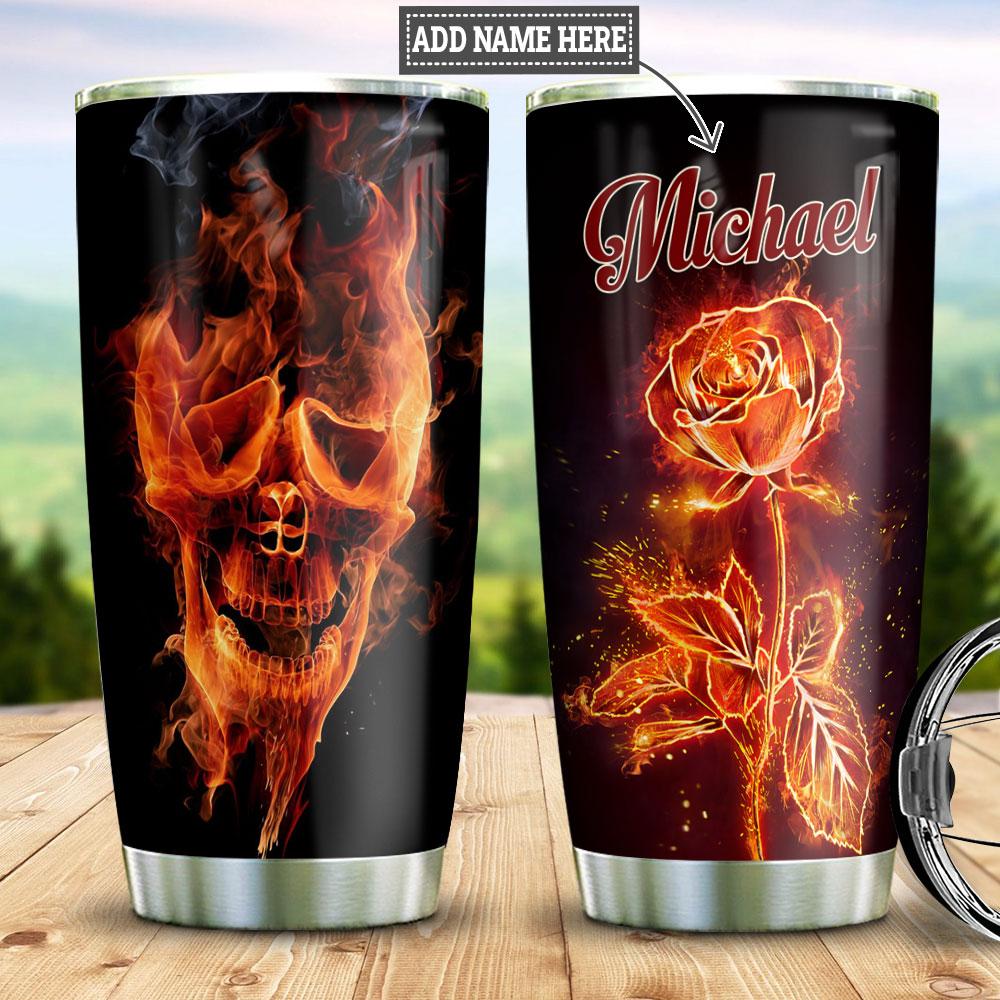 skull personalized stainless steel tumbler 7233