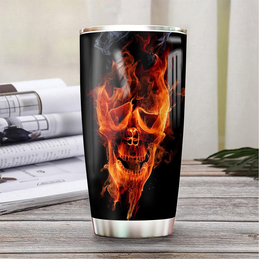 skull personalized stainless steel tumbler 7362