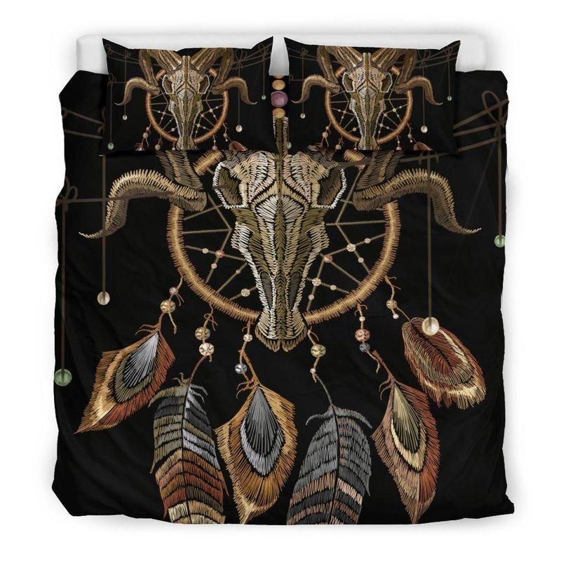 Skull Plush Dreamcatcher Exotic Printed Bedding Set Bedroom Decor