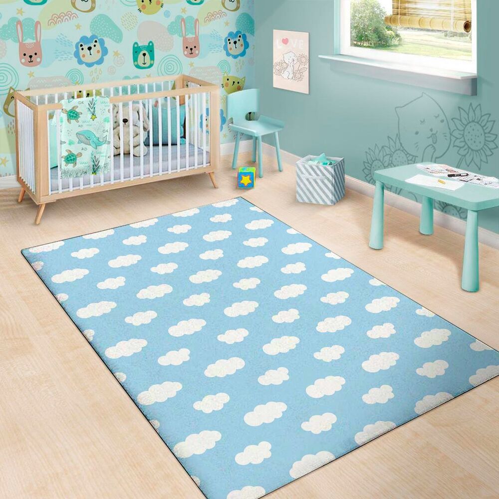 sky cloud pattern print area rug floor decor 3575