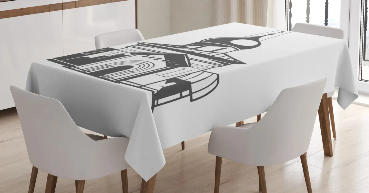 Slavic Style Architecture 3D Printed Tablecloth Table Decor slavic style architecture 3d printed tablecloth table decor 1798