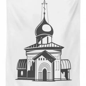 Slavic Style Architecture 3D Printed Tablecloth Table Decor 1 slavic style architecture 3d printed tablecloth table decor 3210