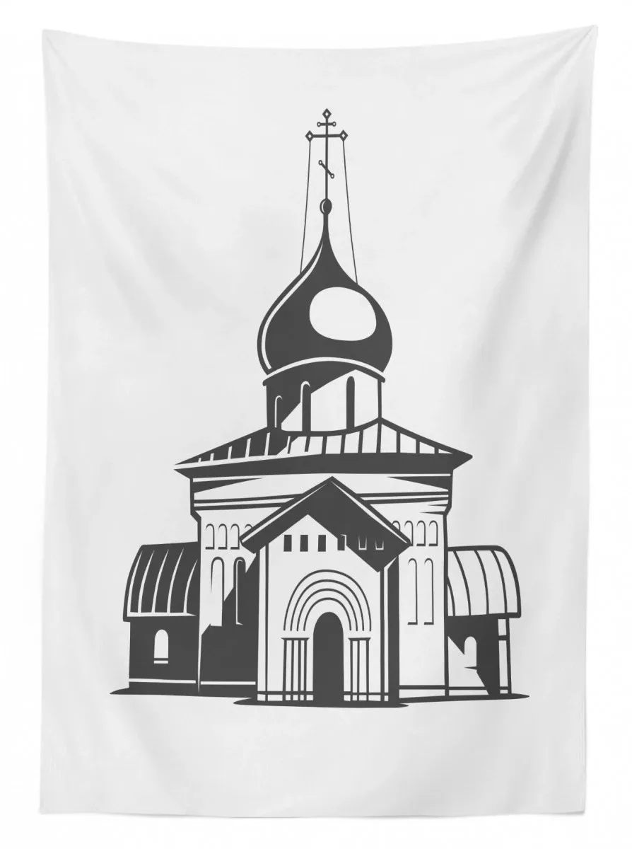 Slavic Style Architecture 3D Printed Tablecloth Table Decor slavic style architecture 3d printed tablecloth table decor 3210