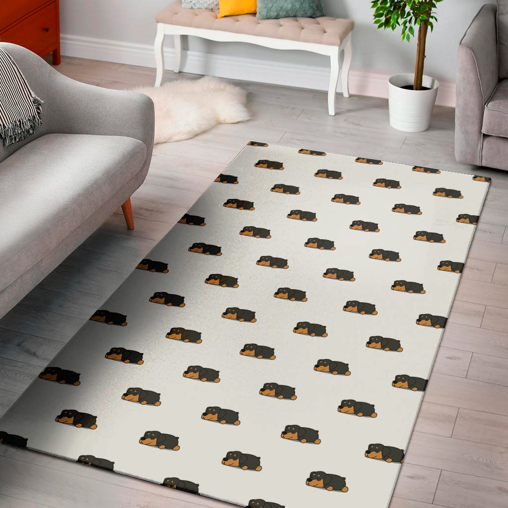 sleeping rottweiler pattern print area rug floor decor 5282