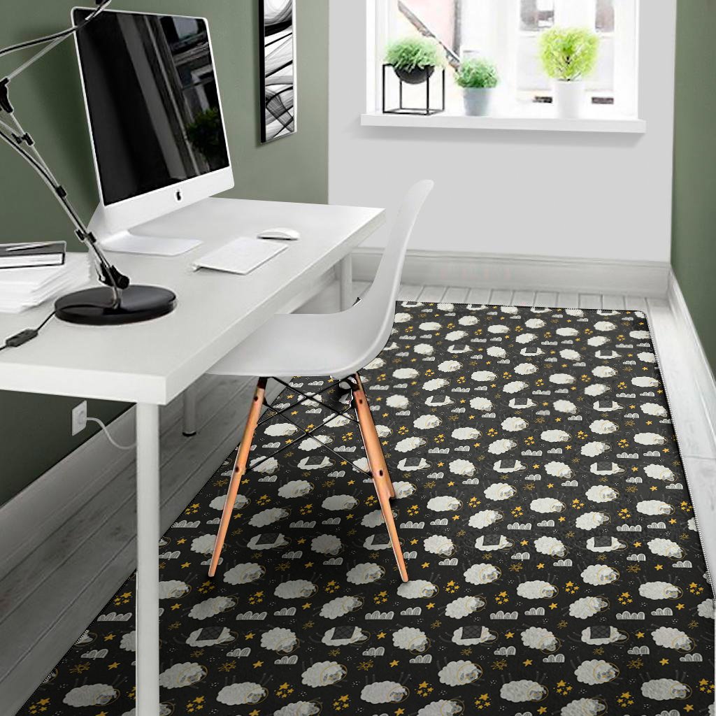 sleeping sheep pattern print area rug floor decor 4252