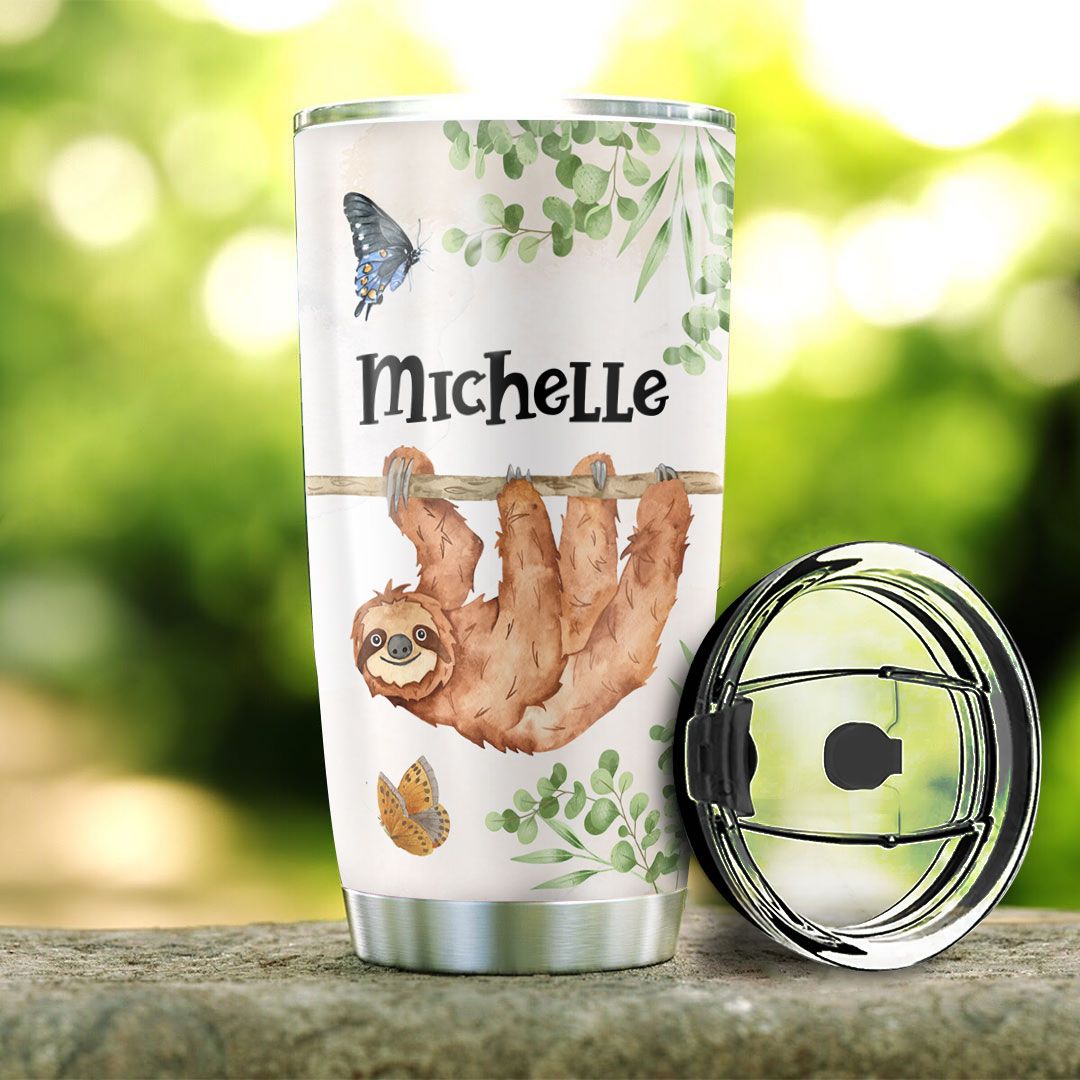 Sloth Personalized Stainless Steel Tumbler sloth personalized stainless steel tumbler 1898