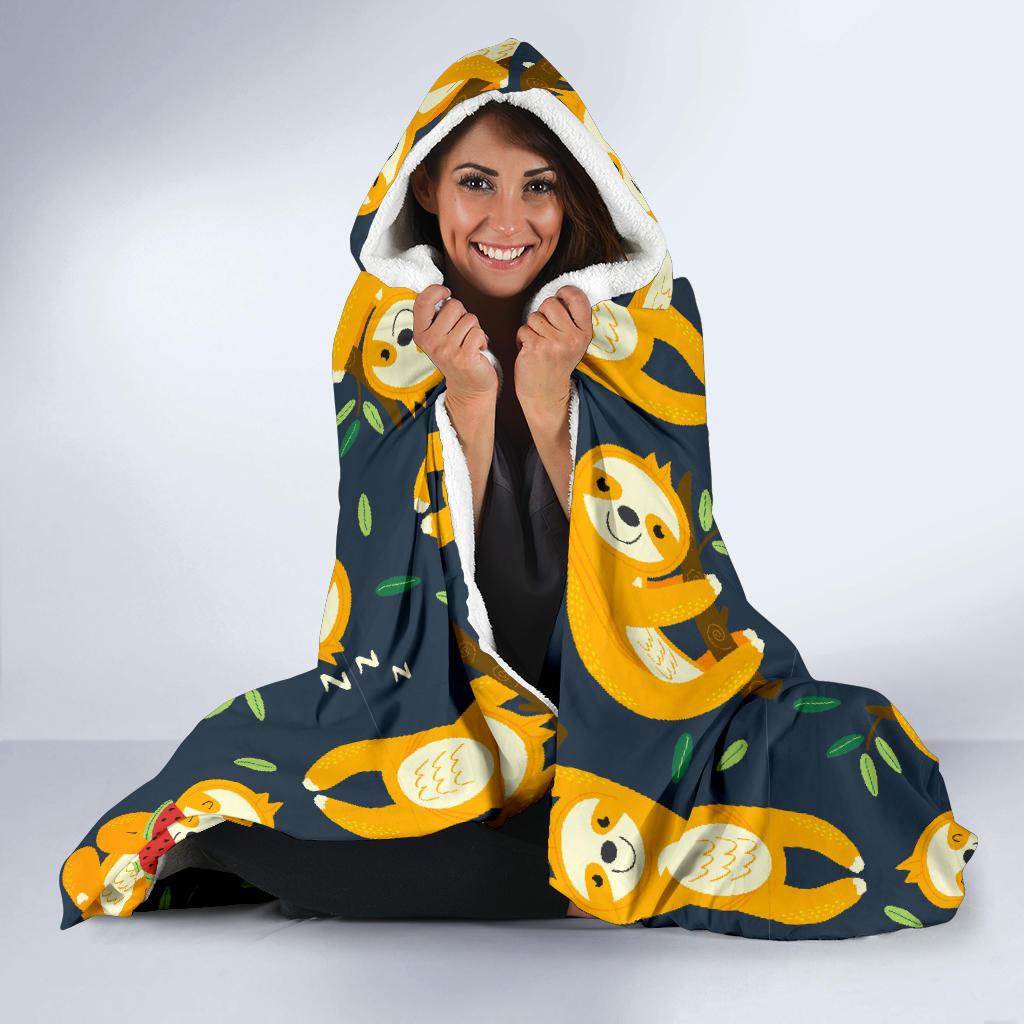 Sloth Print Pattern Hooded Blanket Cloak Blanket sloth print pattern hooded blanket cloak blanket 8020
