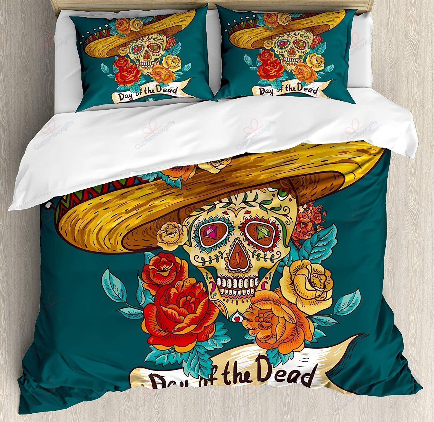 Smiley Skull Day Of The Dead Duvet Cover Bedding Set smiley skull day of the dead duvet cover bedding set 2382
