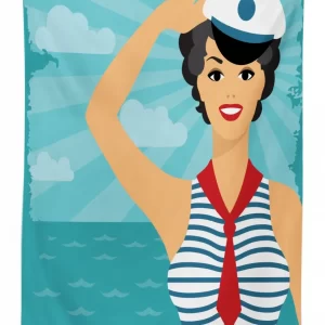 smiling sailor girl 3d printed tablecloth table decor 4709