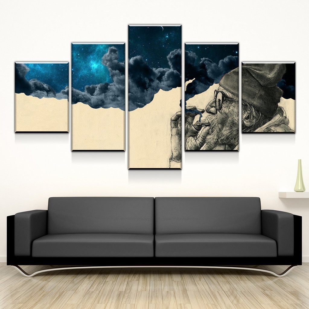 Smoke And Wonder - Abstract 5 Panel Canvas Art Wall Decor smoke and wonder abstract 5 panel canvas art wall decor 4651
