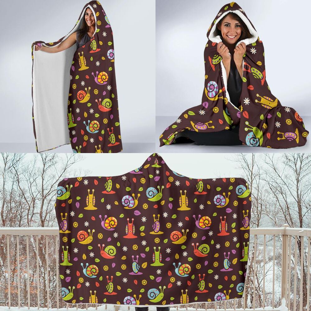 Snail Pattern Print Hooded Blanket Cloak Blanket snail pattern print hooded blanket cloak blanket 8229