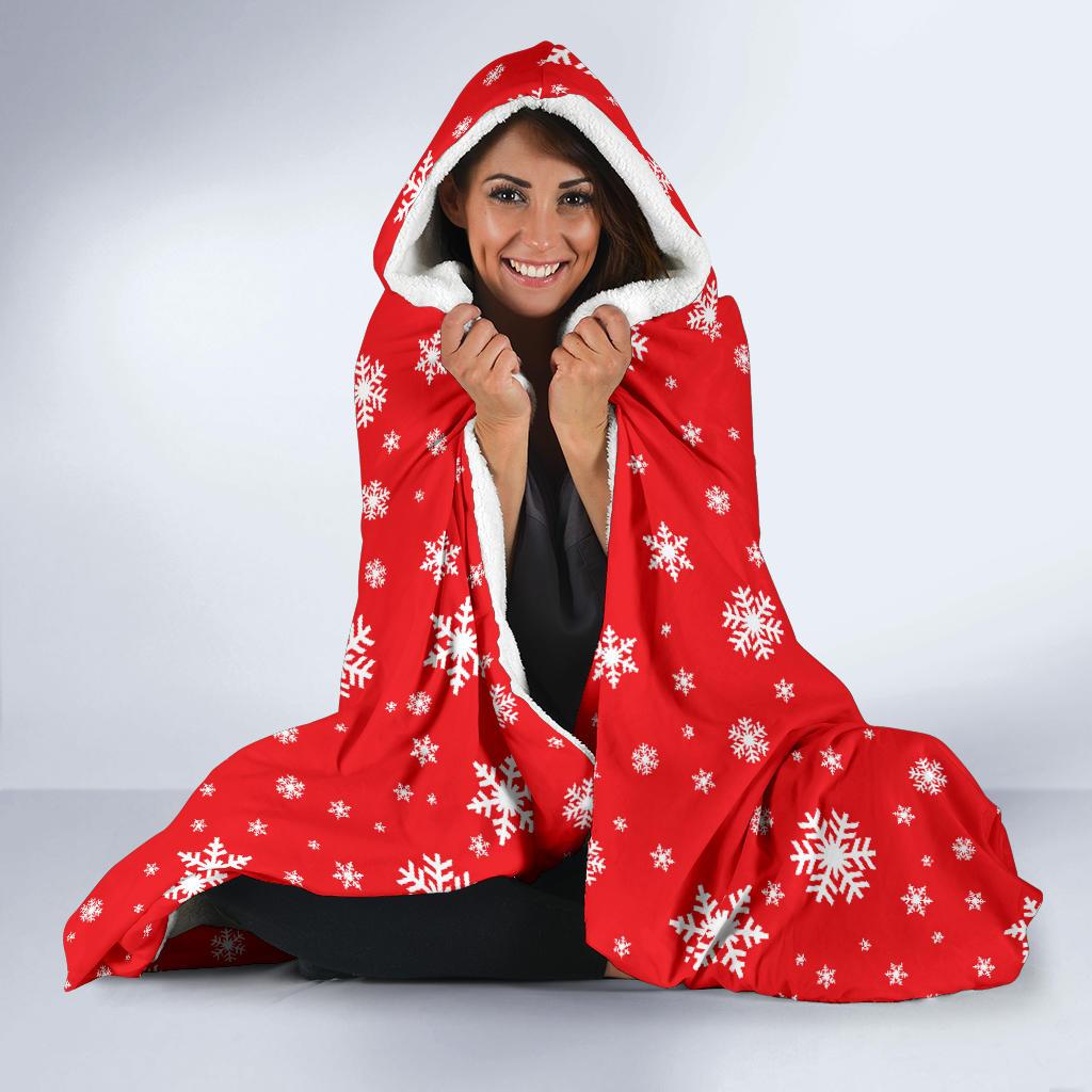 Snowflake Print Pattern Hooded Blanket Cloak Blanket snowflake print pattern hooded blanket cloak blanket 1207