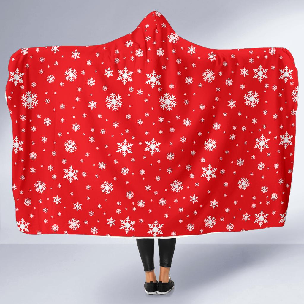 Snowflake Print Pattern Hooded Blanket Cloak Blanket snowflake print pattern hooded blanket cloak blanket 4621