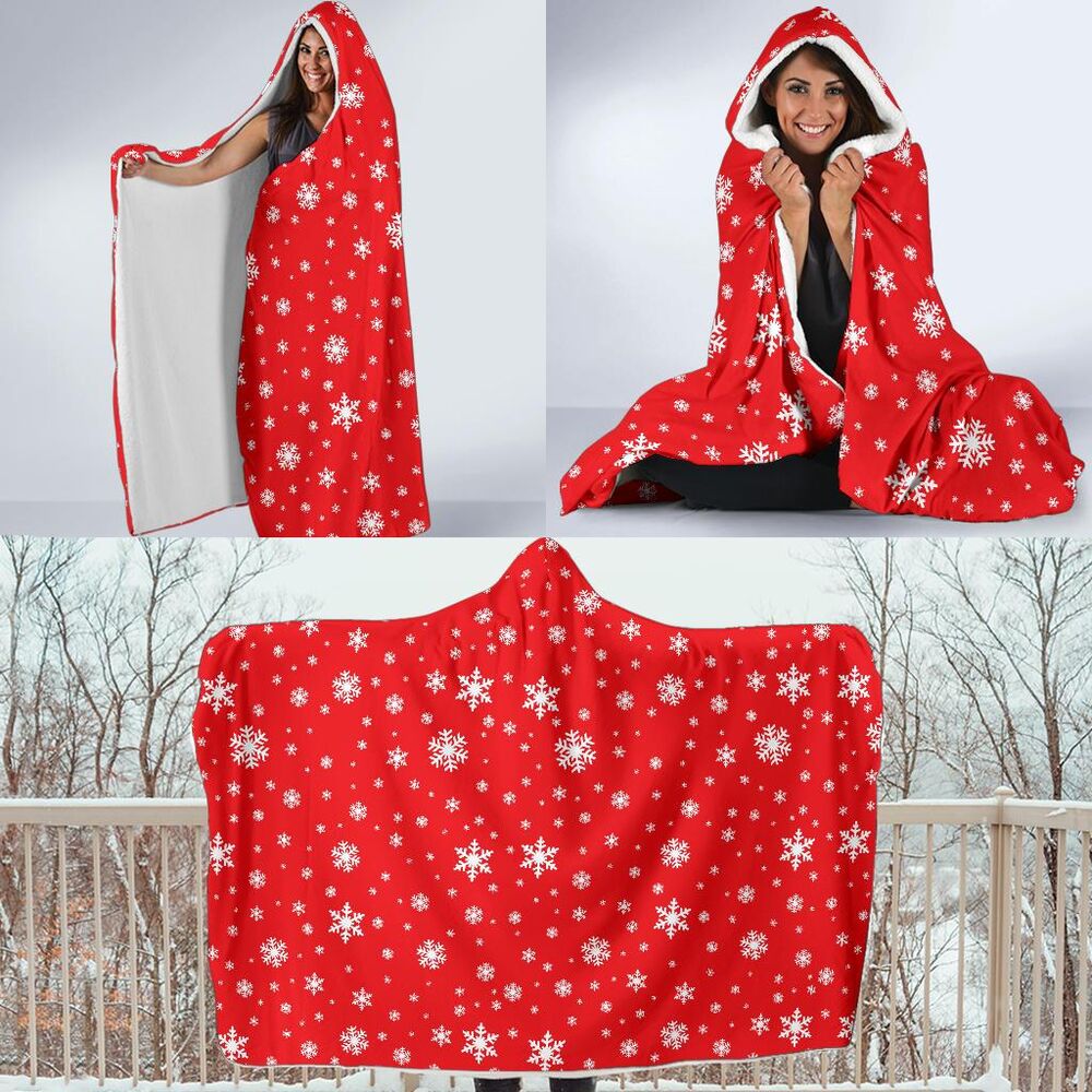 Snowflake Print Pattern Hooded Blanket Cloak Blanket snowflake print pattern hooded blanket cloak blanket 7100